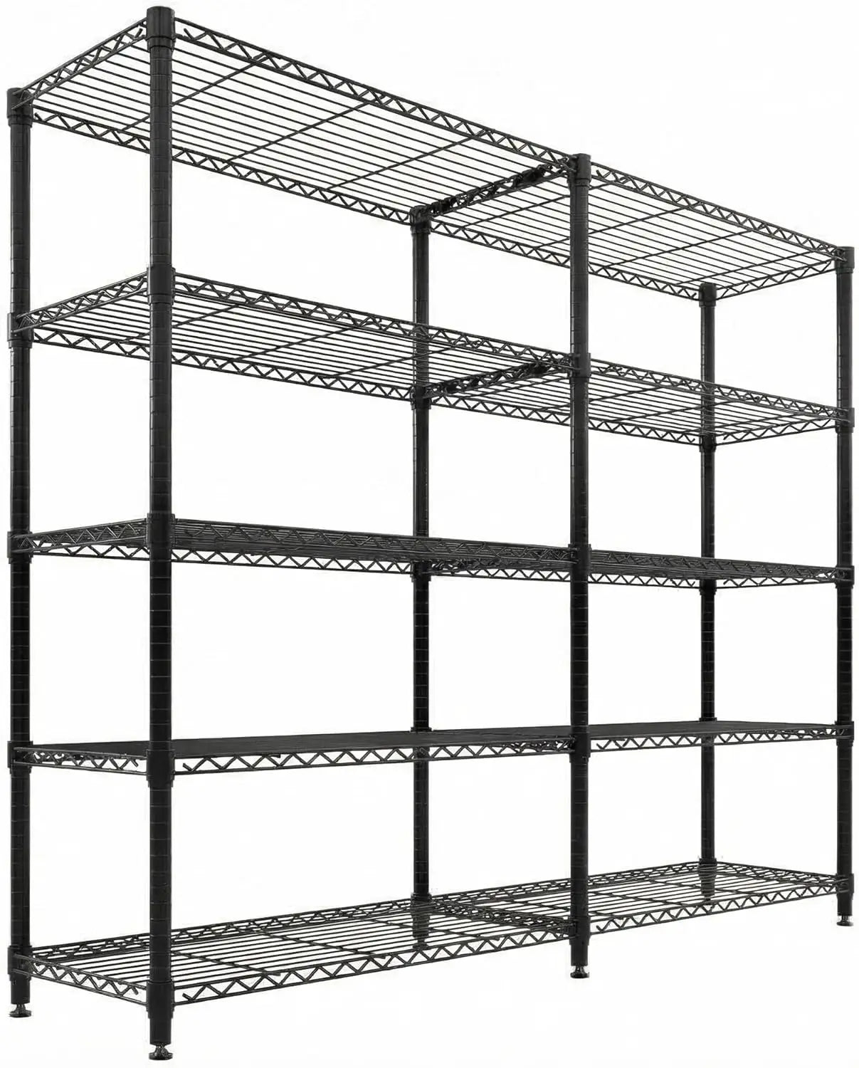 HiMISS Heavy Duty Wire Shelving Unit 5 Tier L Shaped Pantry Rack