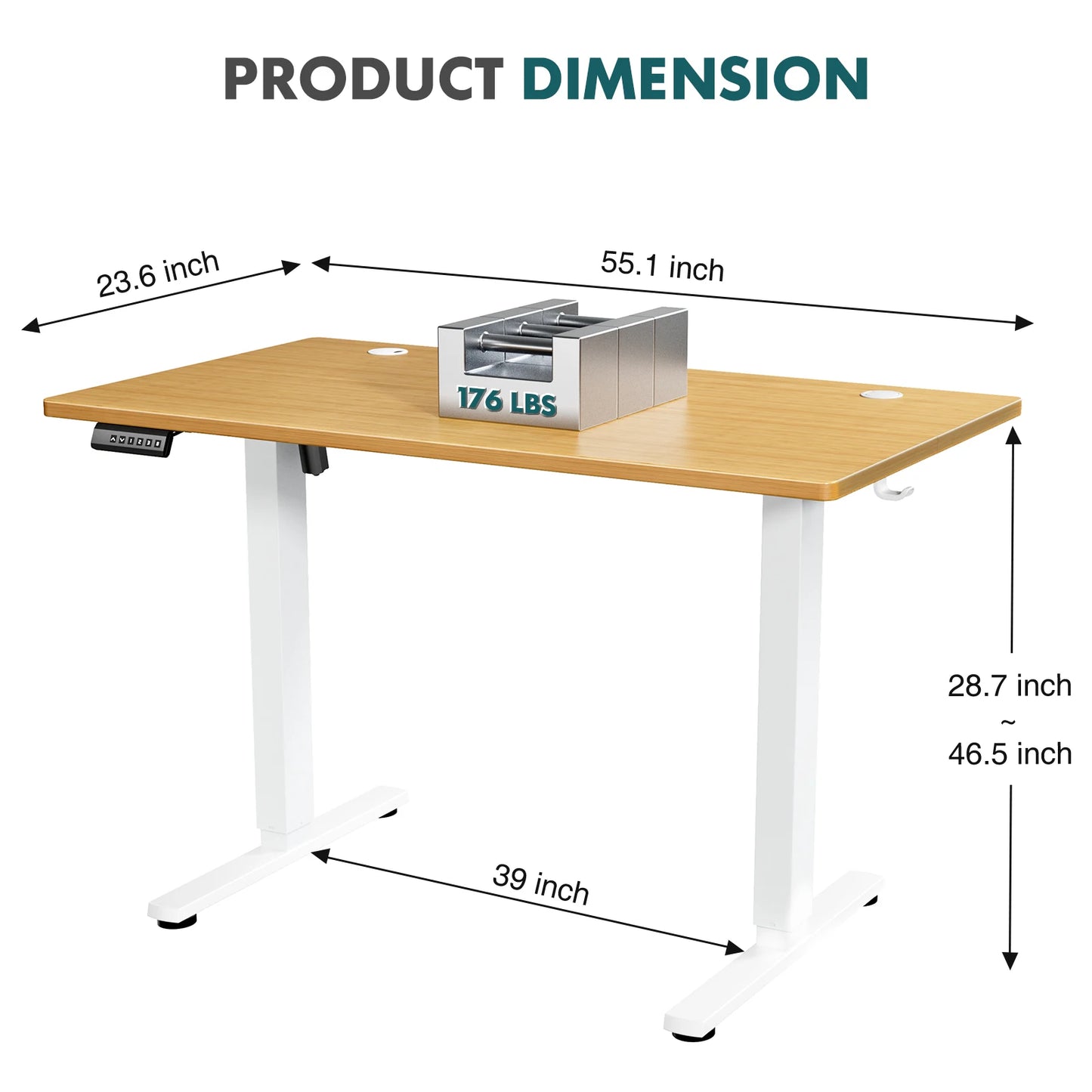 JHK Ergonomic Electric Standing Desk Height Adjustable Computer Workstation