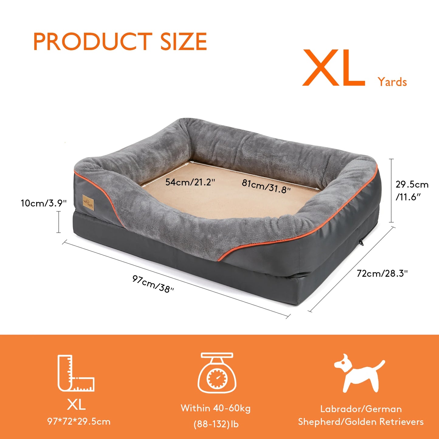 BINGOPAW Anti Allergy Waterproof Dog Bed With Removable Washable Cover