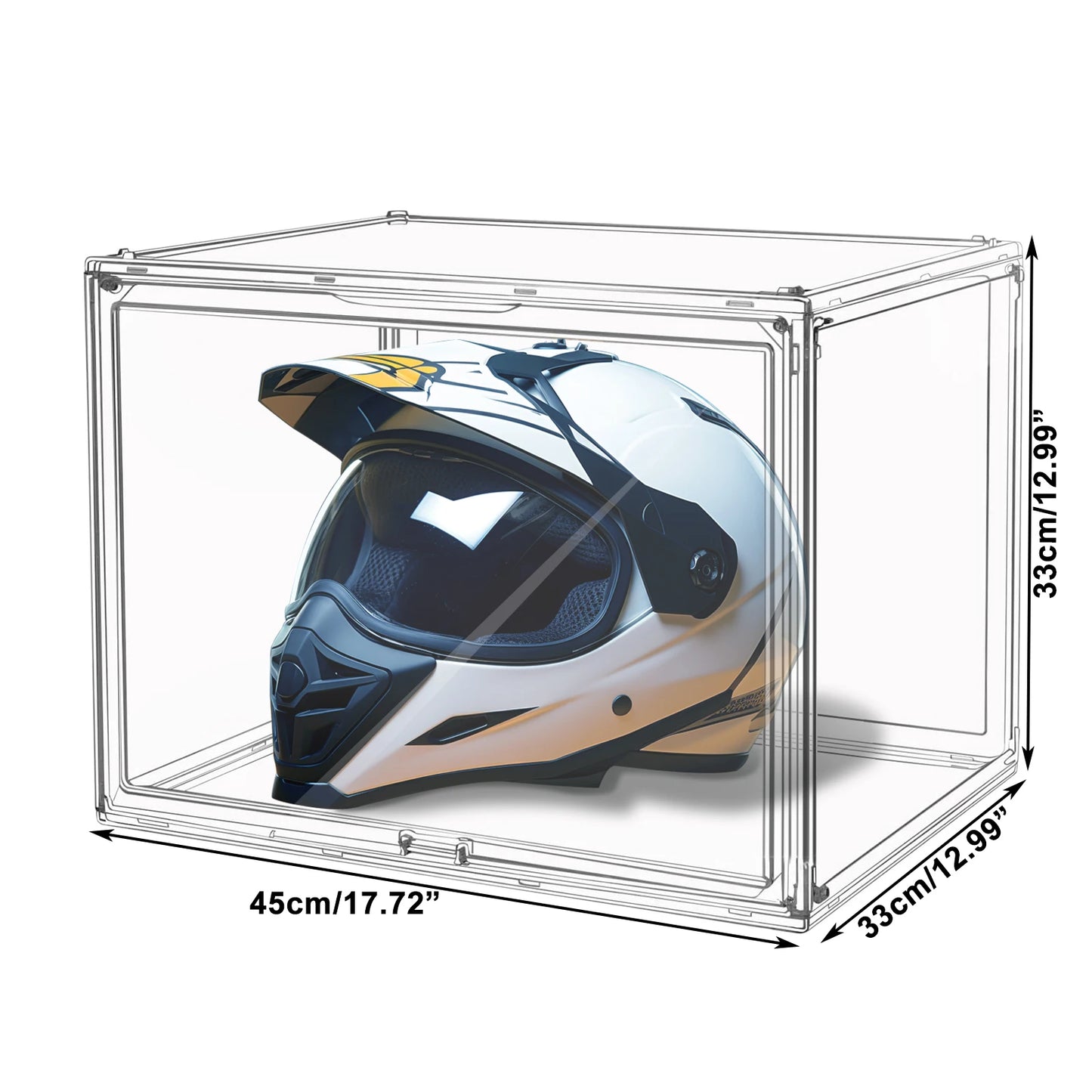 Clear Display Box Organizer With Magnetic Door For Makeup Books Collectibles