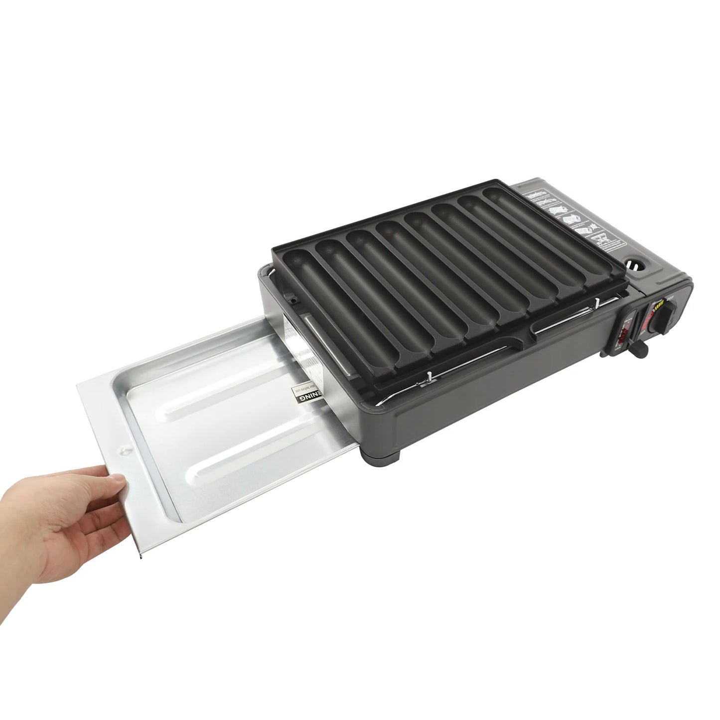 Bymaocar Portable Gas Grill Stove 2.2KW Butane With Sausage Plate