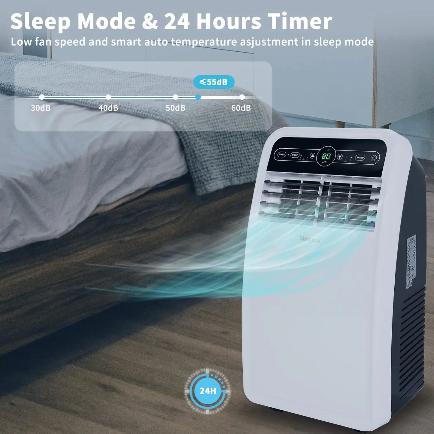 Shinco 8,000 BTU Portable Air Conditioner With Dehumidifier