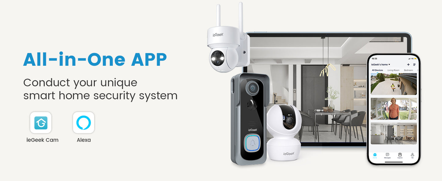 IeGeek 2K Wireless Video Doorbell With AI Motion Detection