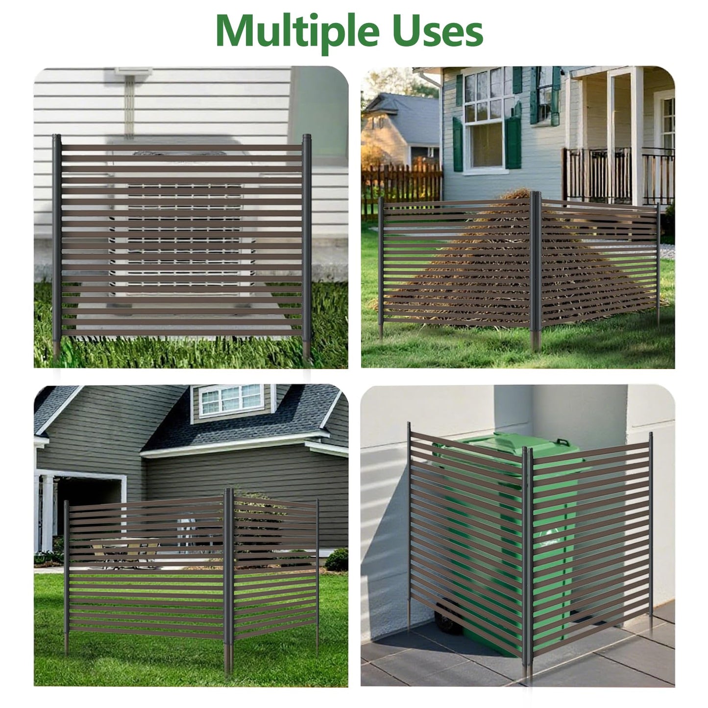 HiMISS No Dig Outdoor Privacy Screen Fence Kit 3 Panel Freestanding Enclosure