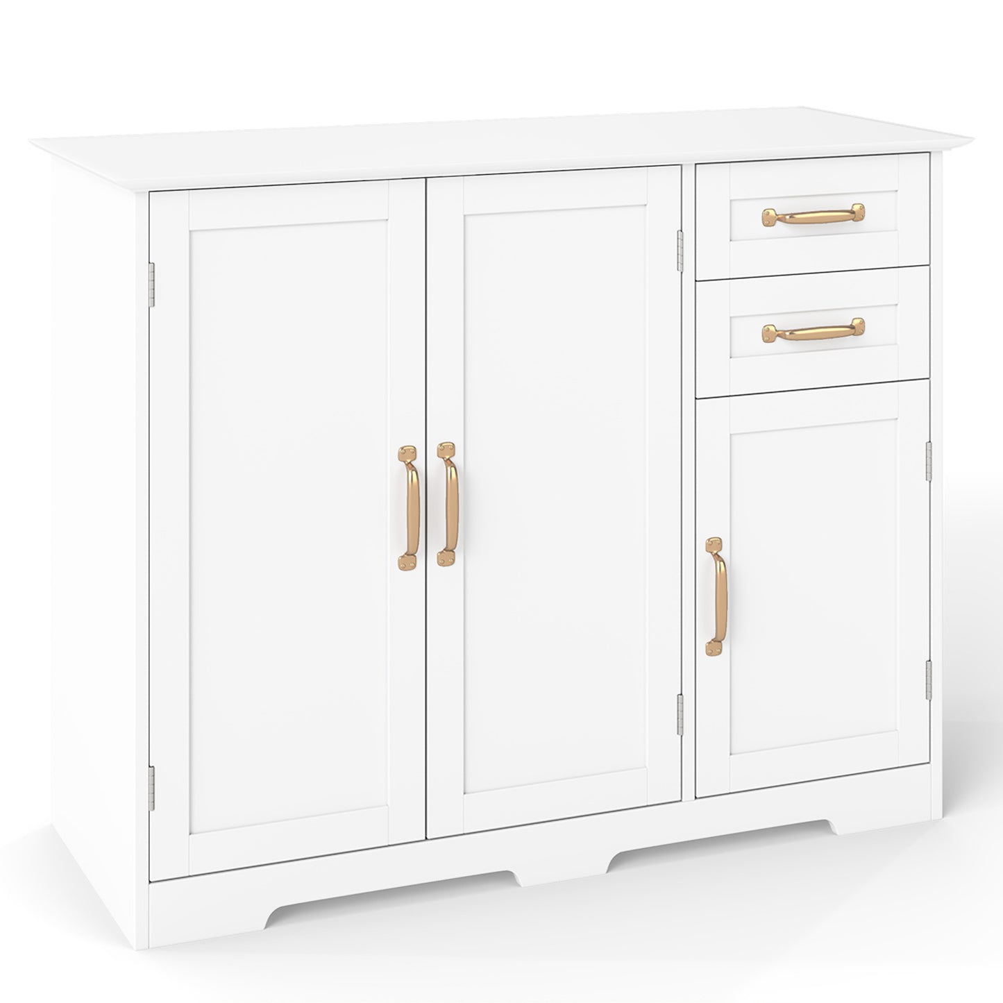 HOMASIS Sideboard Buffet Cabinet Modern Kitchen Storage Organizer With Drawers