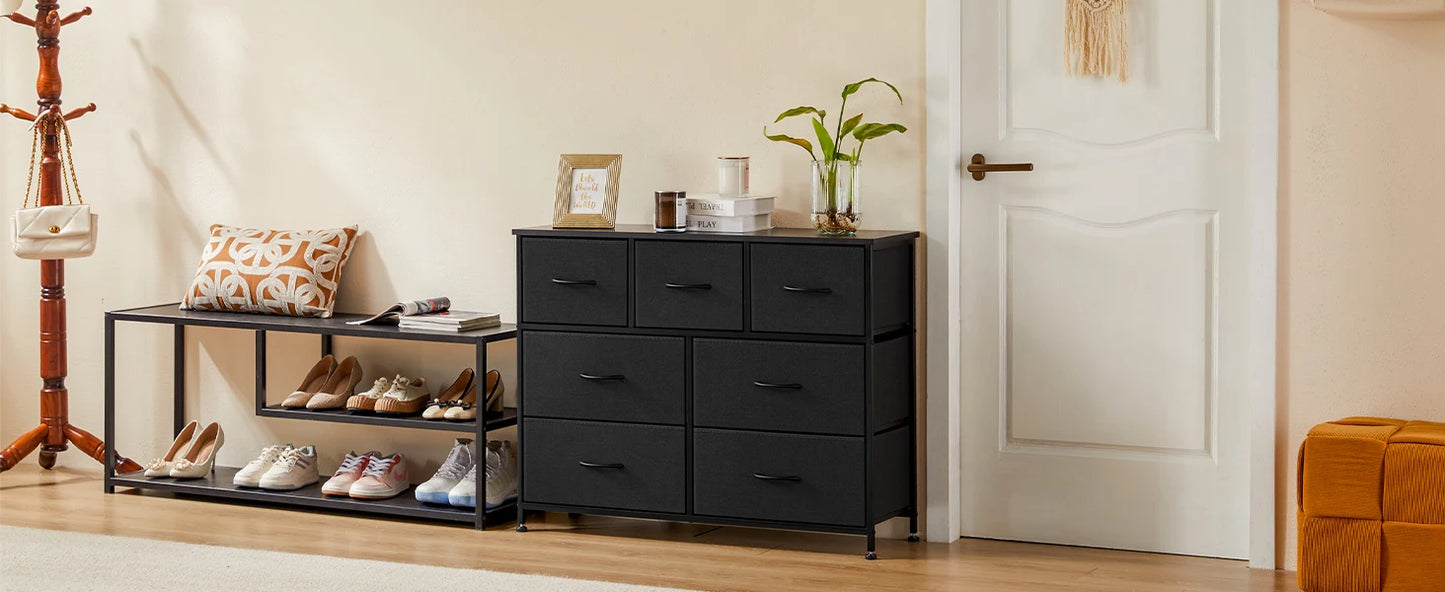 JHK Dresser With Seven Fabric Drawers Closet Organizer