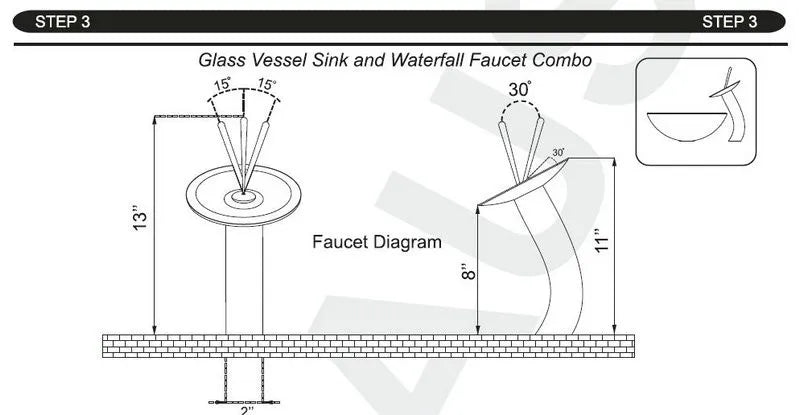 KEMAIDI Rectangular Marble Ceramic Vessel Sink With Faucet Set