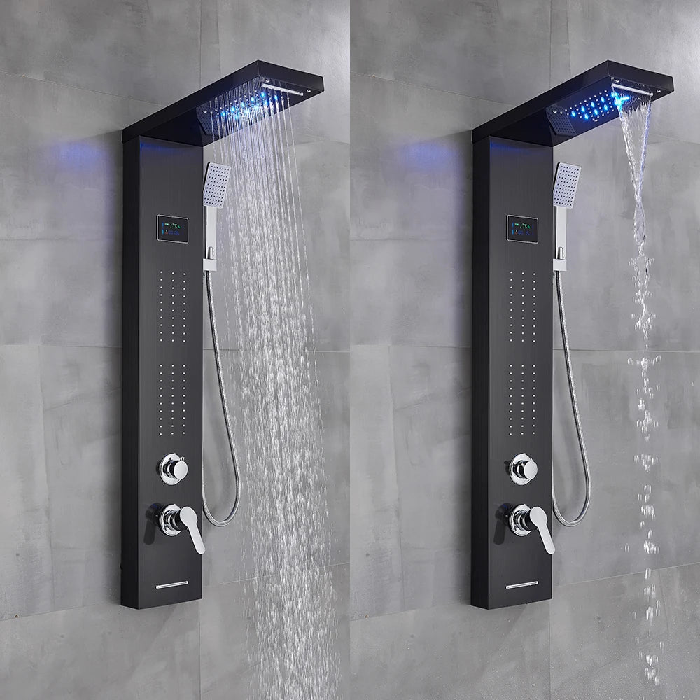 Wanmivezlo LED Shower Panel With Rainfall Jets And Massage