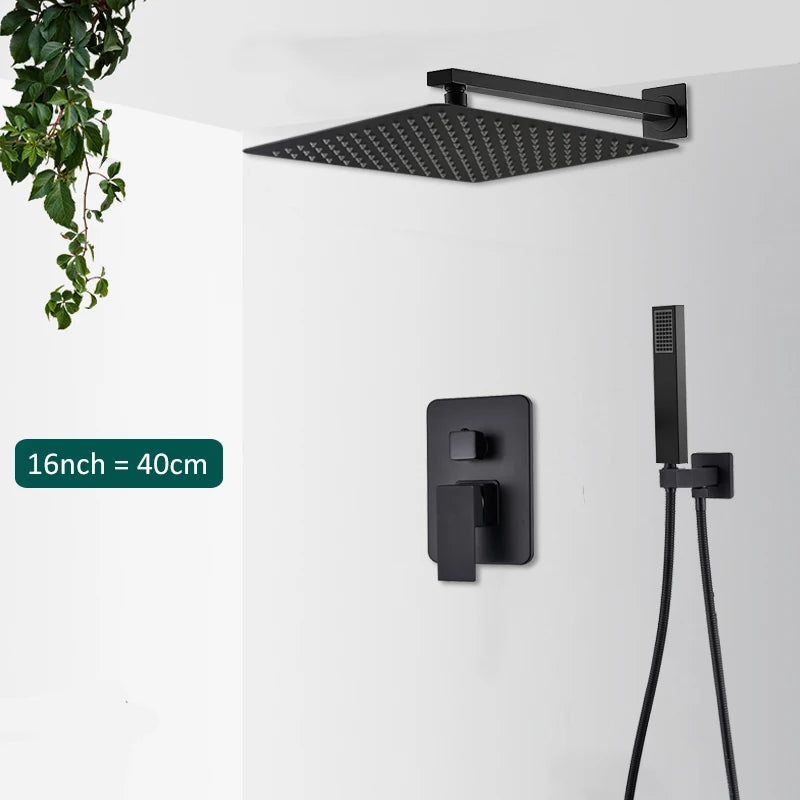 Quyanre Concealed In Wall Shower System With Rainfall Faucet