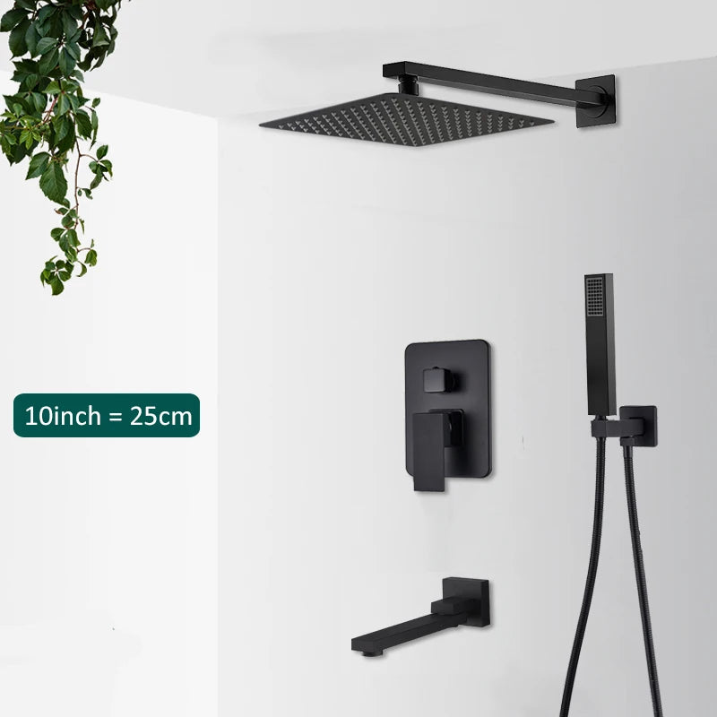 Quyanre Concealed In Wall Shower System With Rainfall Faucet