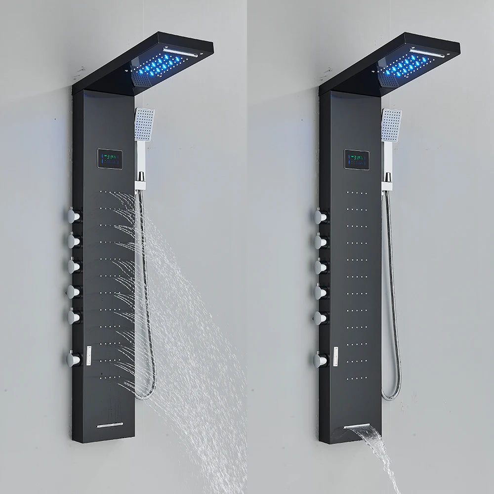 Wanmivezlo LED Shower Panel With Rainfall Jets And Massage