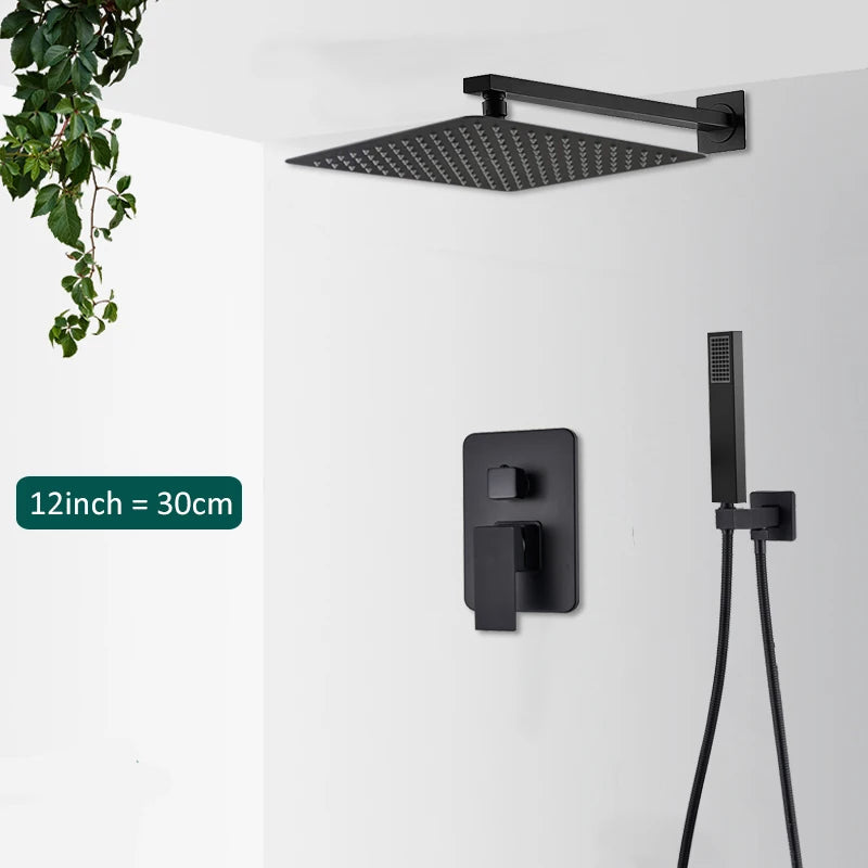 Quyanre Concealed In Wall Shower System With Rainfall Faucet