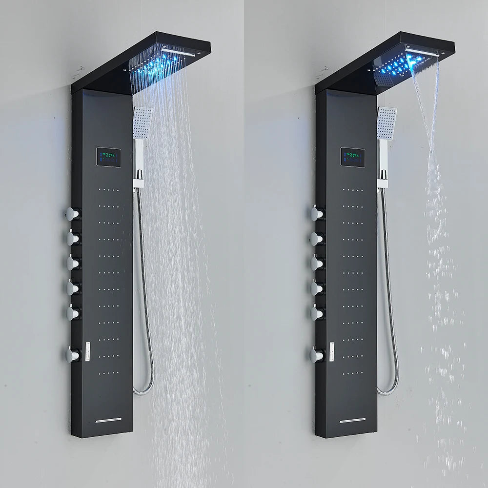 Wanmivezlo LED Shower Panel With Rainfall Jets And Massage