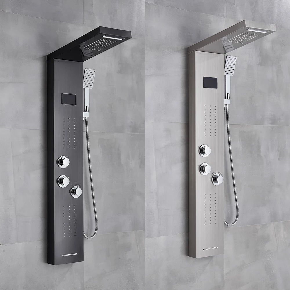 Wanmivezlo LED Shower Panel With Rainfall Jets And Massage