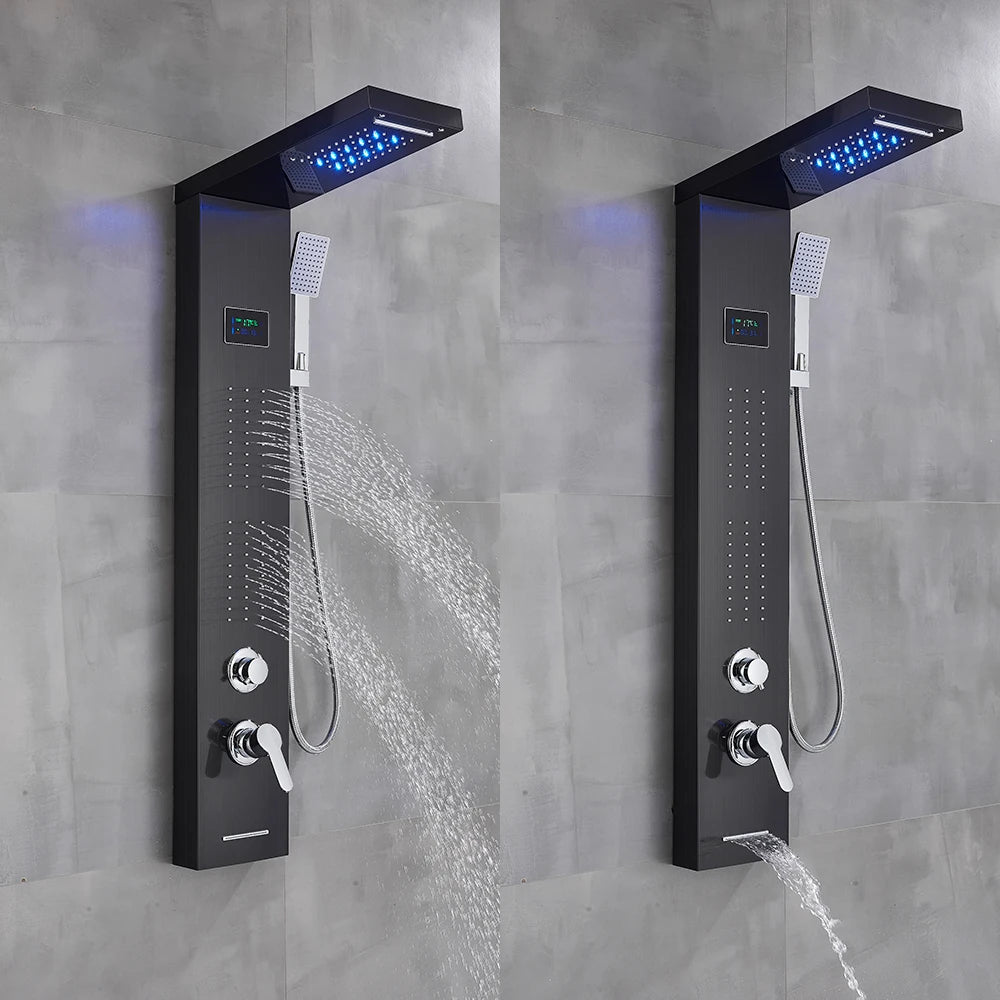 Wanmivezlo LED Shower Panel With Rainfall Jets And Massage