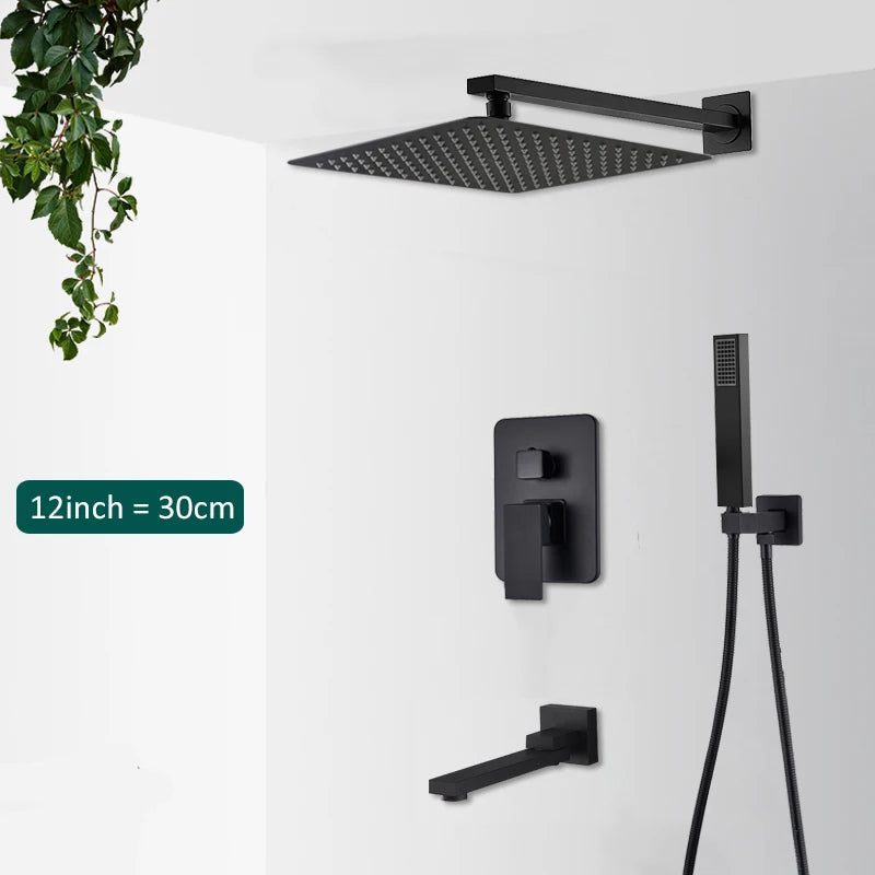 Quyanre Concealed In Wall Shower System With Rainfall Faucet