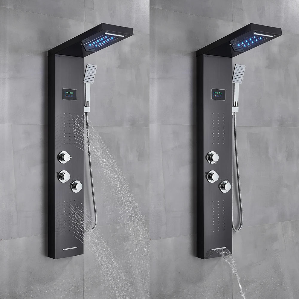 Wanmivezlo LED Shower Panel With Rainfall Jets And Massage