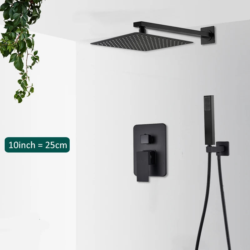 Quyanre Concealed In Wall Shower System With Rainfall Faucet