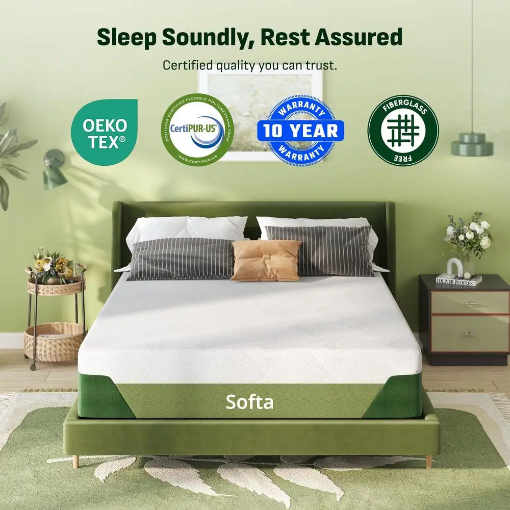 Adjustable Bed Frame Queen With Gel Memory Foam Mattress