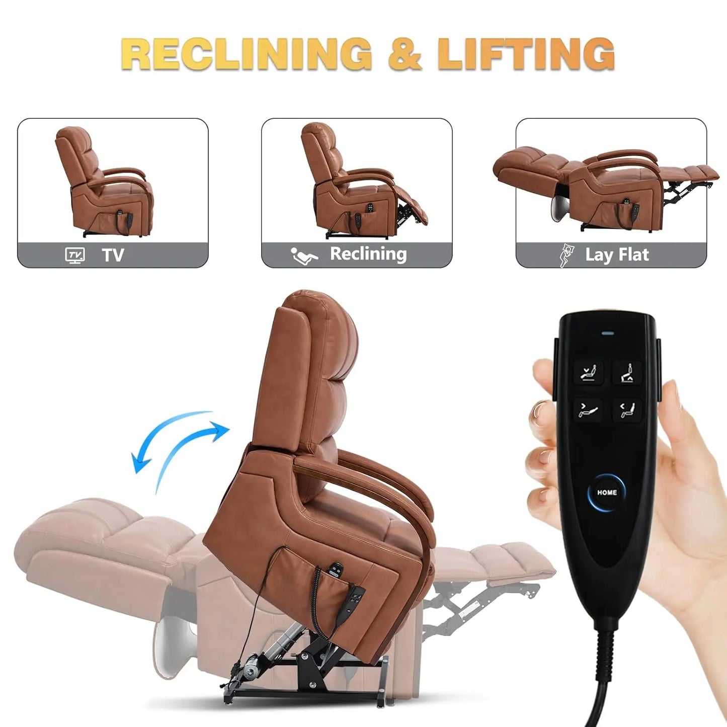Dual Motor Power Lift Recliner With Massage And Heat