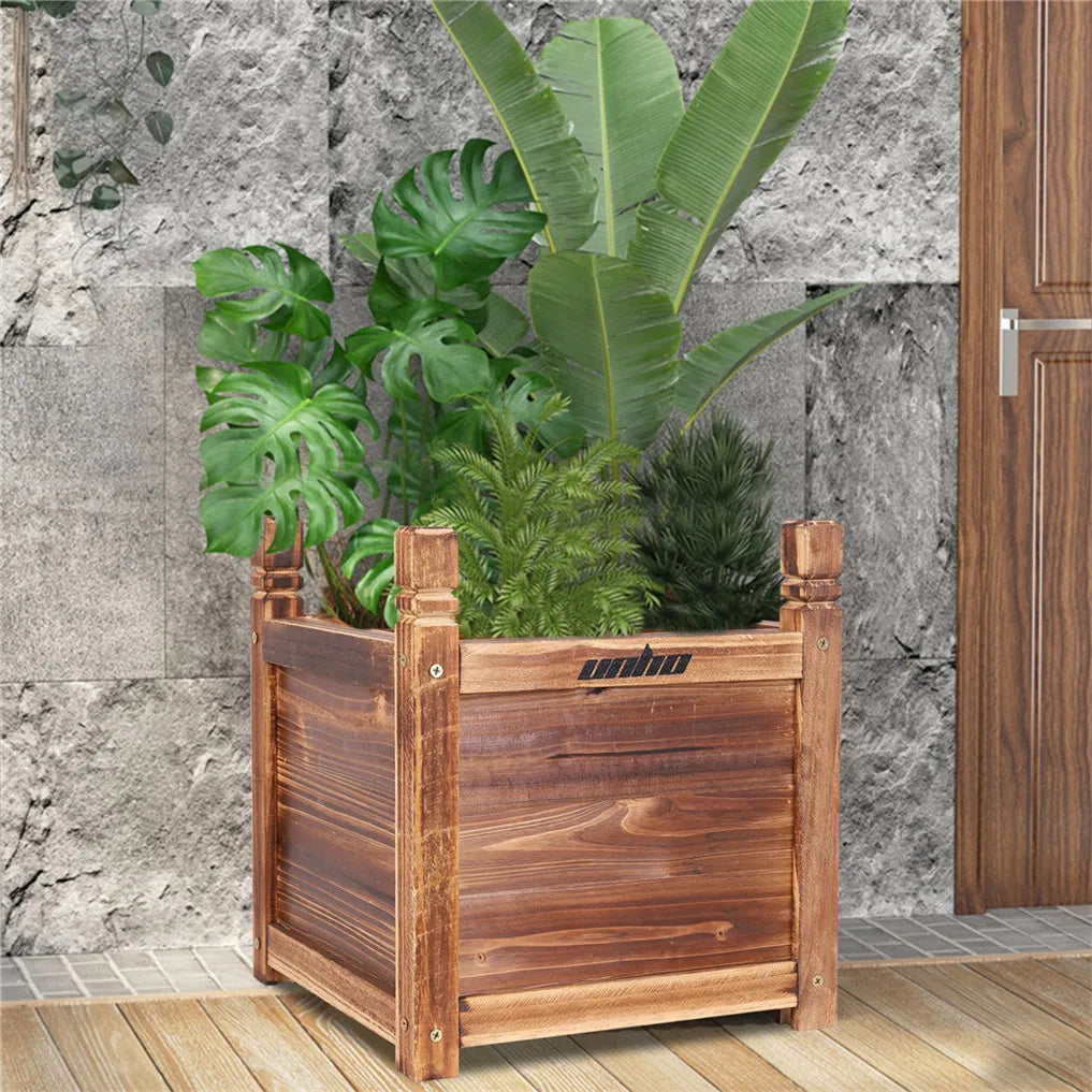 Wooden Raised Flower Bed Planter for Indoor and Outdoor Garden