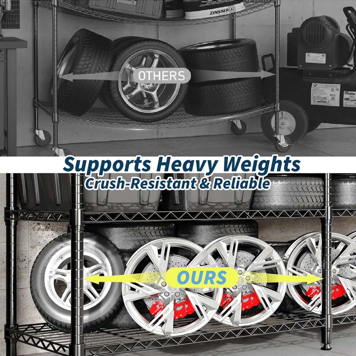 TWISTER.CK Heavy Duty 5-Tier Metal Shelving Unit For Kitchen