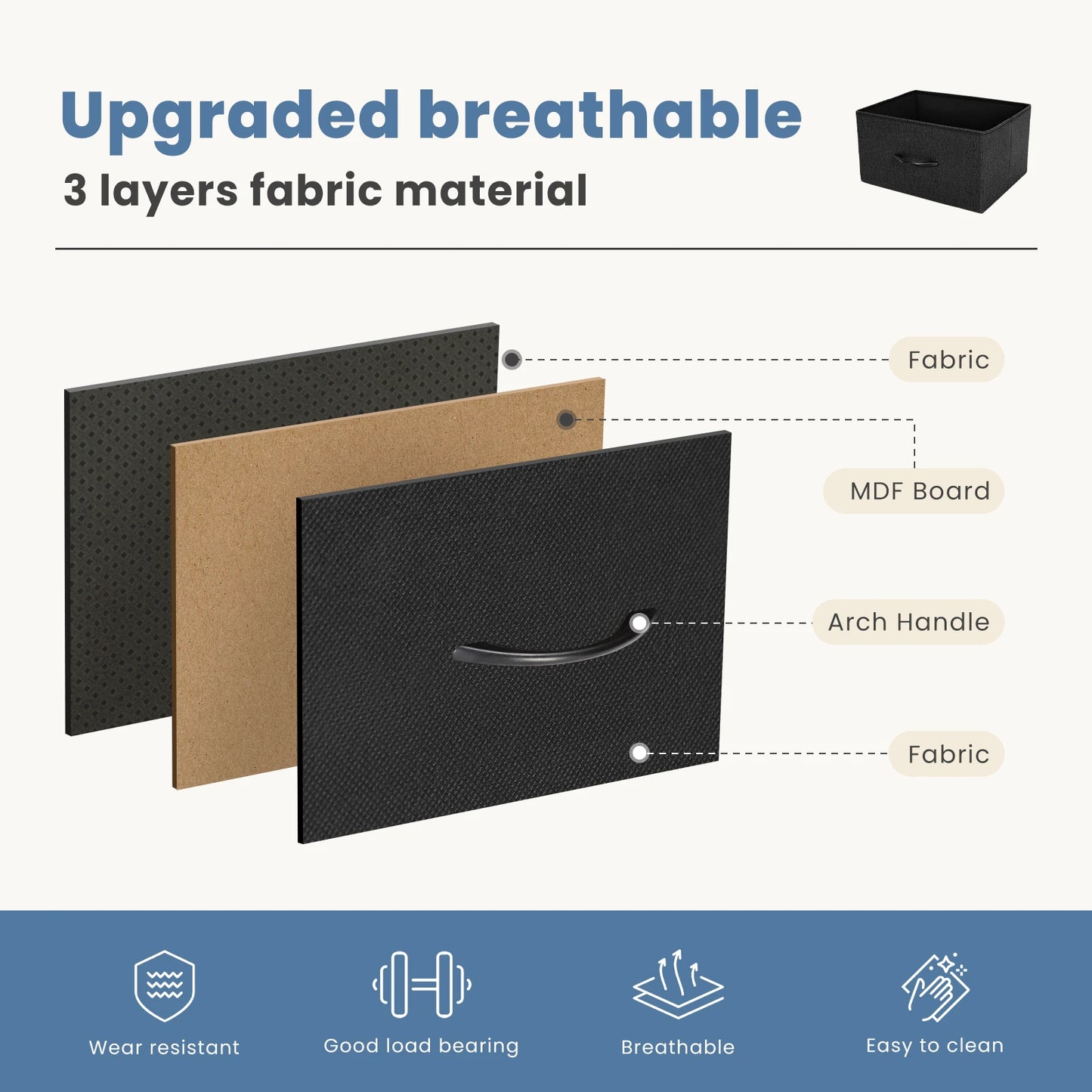 JHK Dresser With Seven Fabric Drawers Closet Organizer