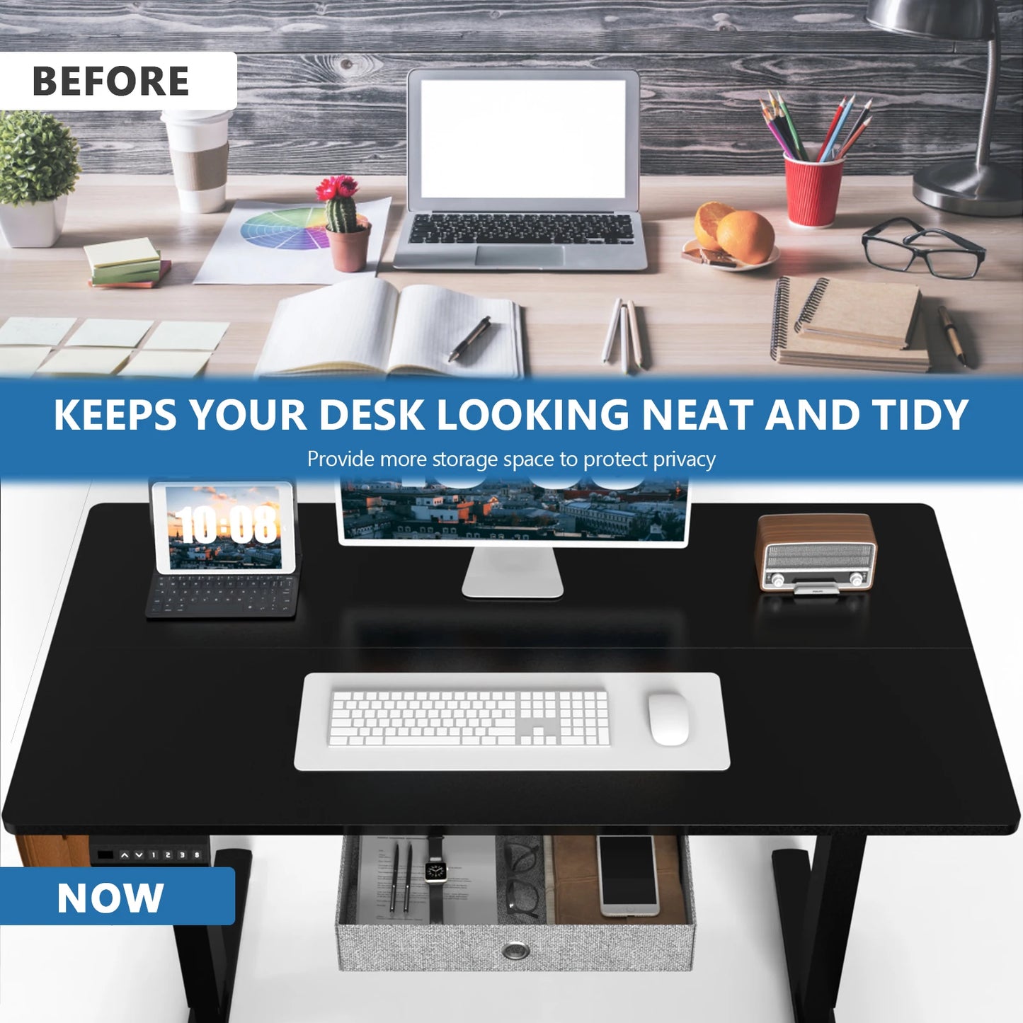 JHK Ergonomic Electric Standing Desk Height Adjustable Computer Workstation