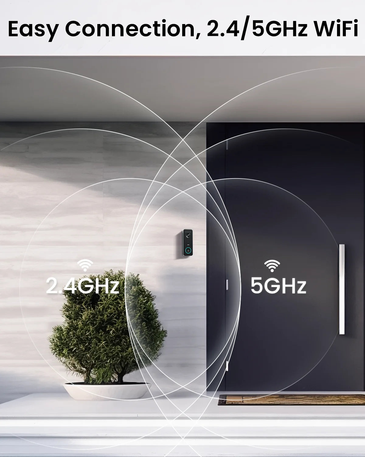 Dekco 5MP Ultra HD WiFi Video Doorbell IP66 PIR