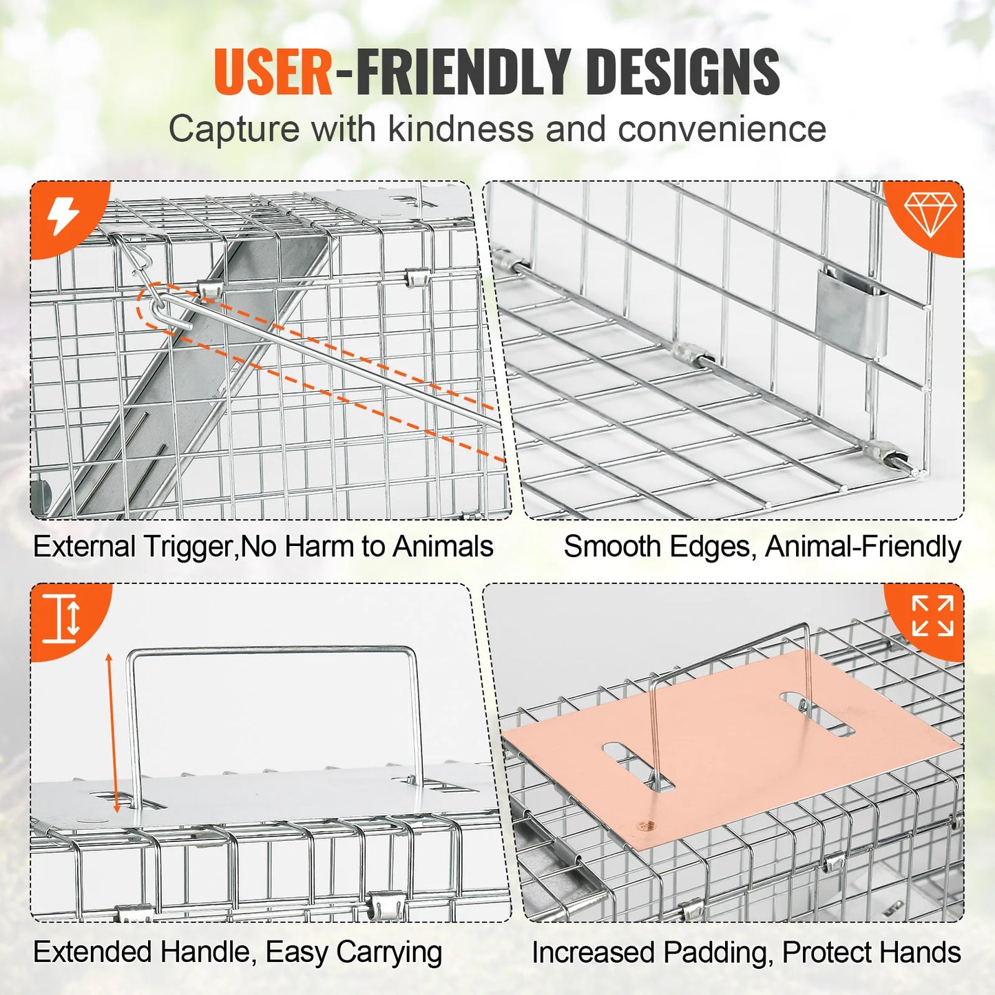 SucceBuy Humane Live Animal Cage Trap For Rodents And Cats