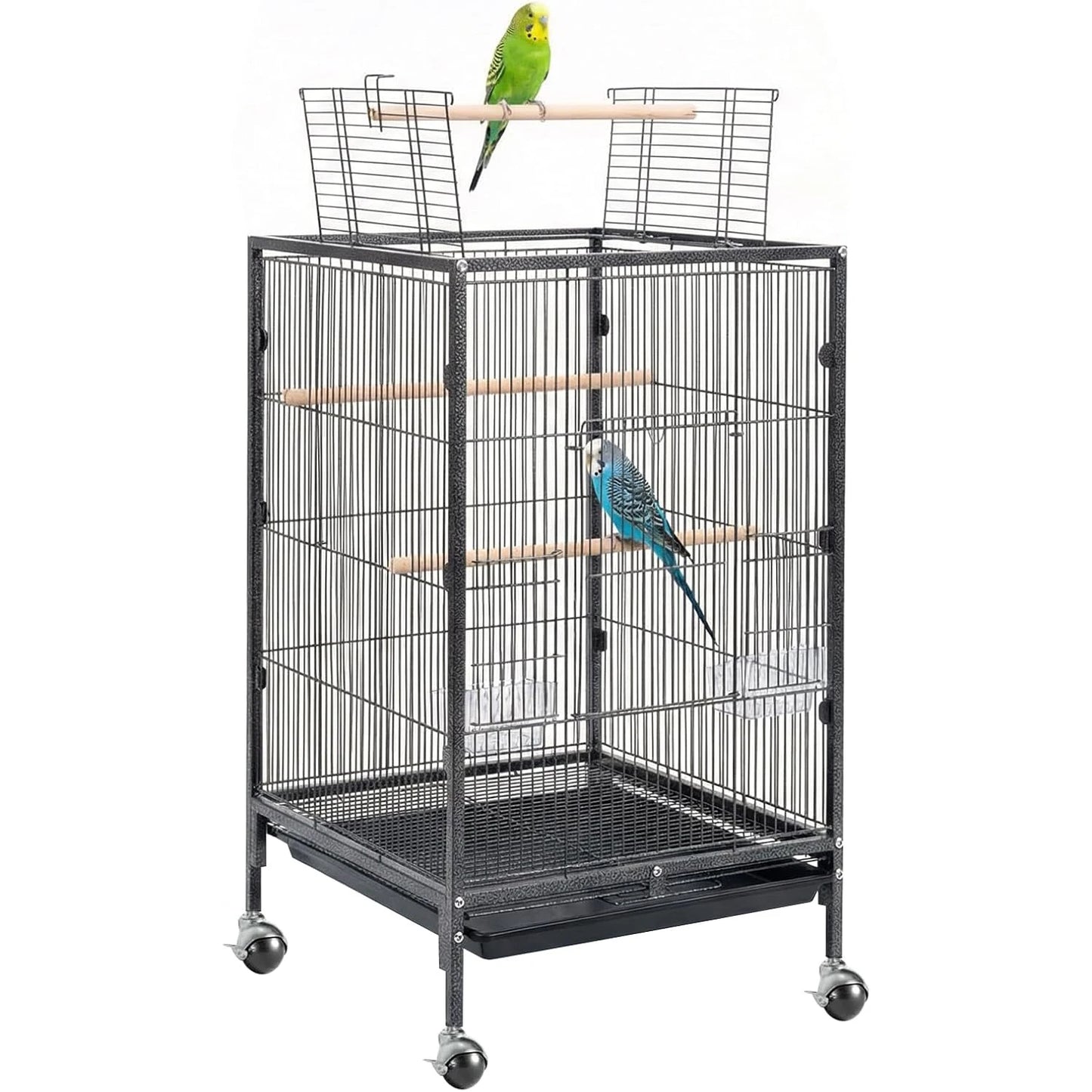 HiMISS Heavy Duty Metal Bird Cage With Play Top Stand