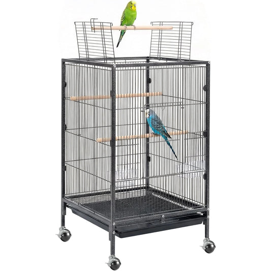 HiMISS Heavy Duty Metal Bird Cage With Play Top Stand