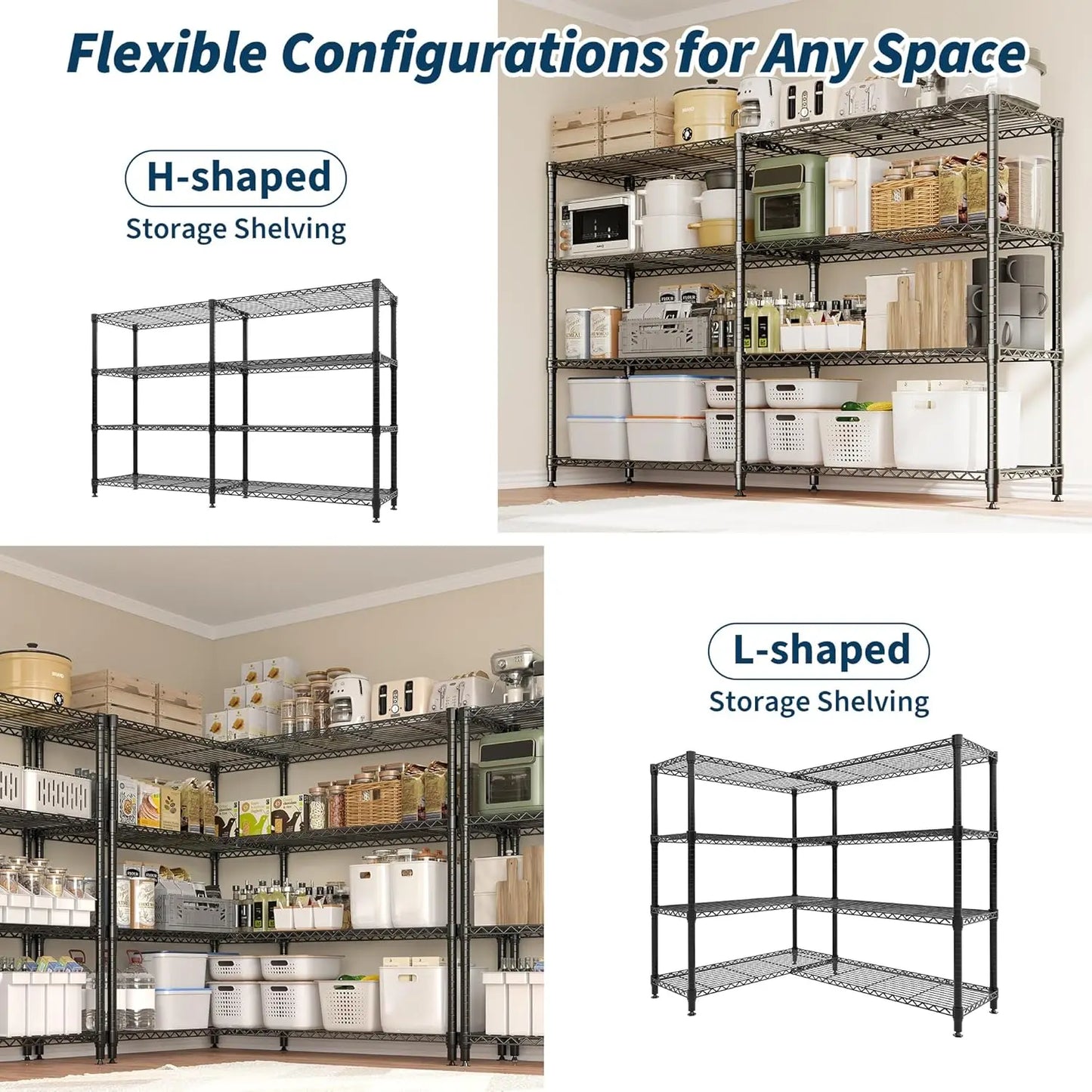 TWISTER.CK Heavy Duty 5-Tier Metal Shelving Unit For Kitchen