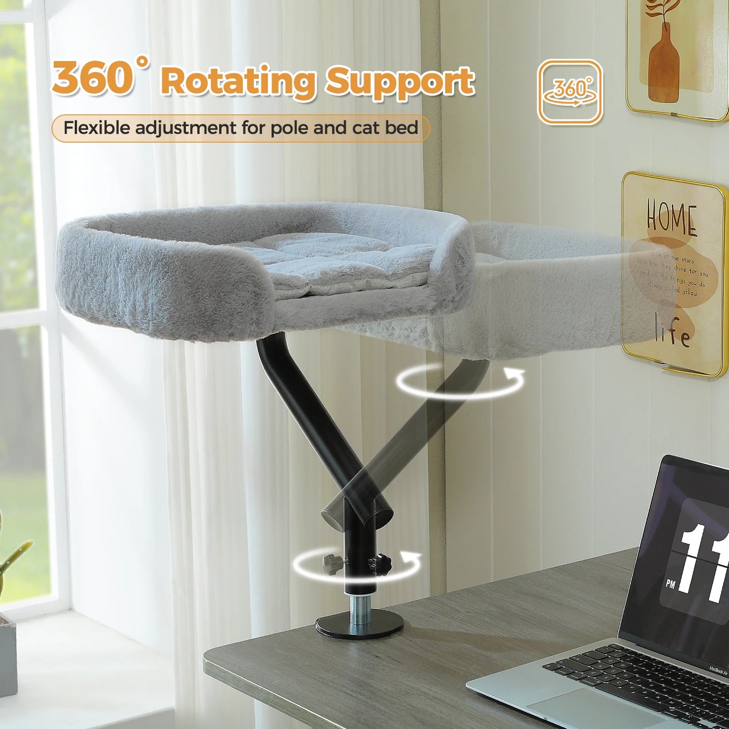 PAWZ Road Cat Desk Bed 360 Degree Rotatable Stand For Indoor Cats