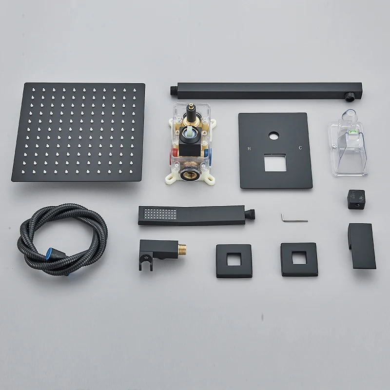 Quyanre Concealed In Wall Shower System With Rainfall Faucet
