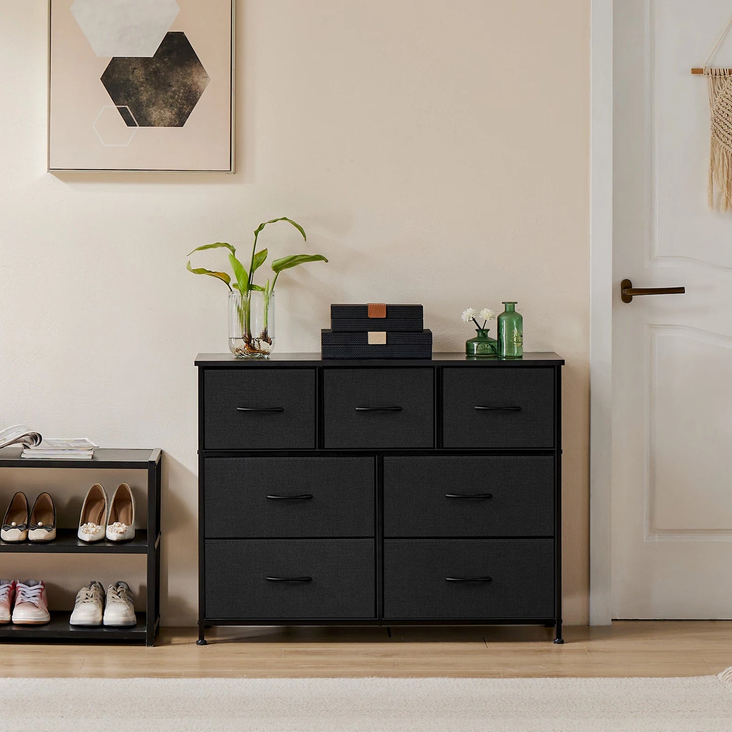 JHK Dresser With Seven Fabric Drawers Closet Organizer
