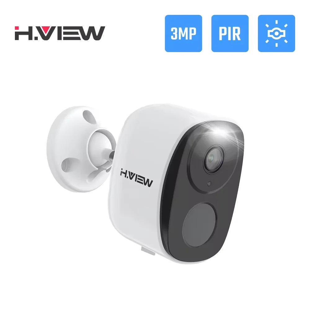 H.VIEW Battery Powered Outdoor WiFi 2K Security Camera With Spotlight