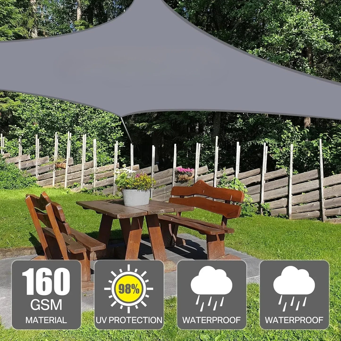Waterproof Shade Sail For Outdoor Patio And Garden UV Protection