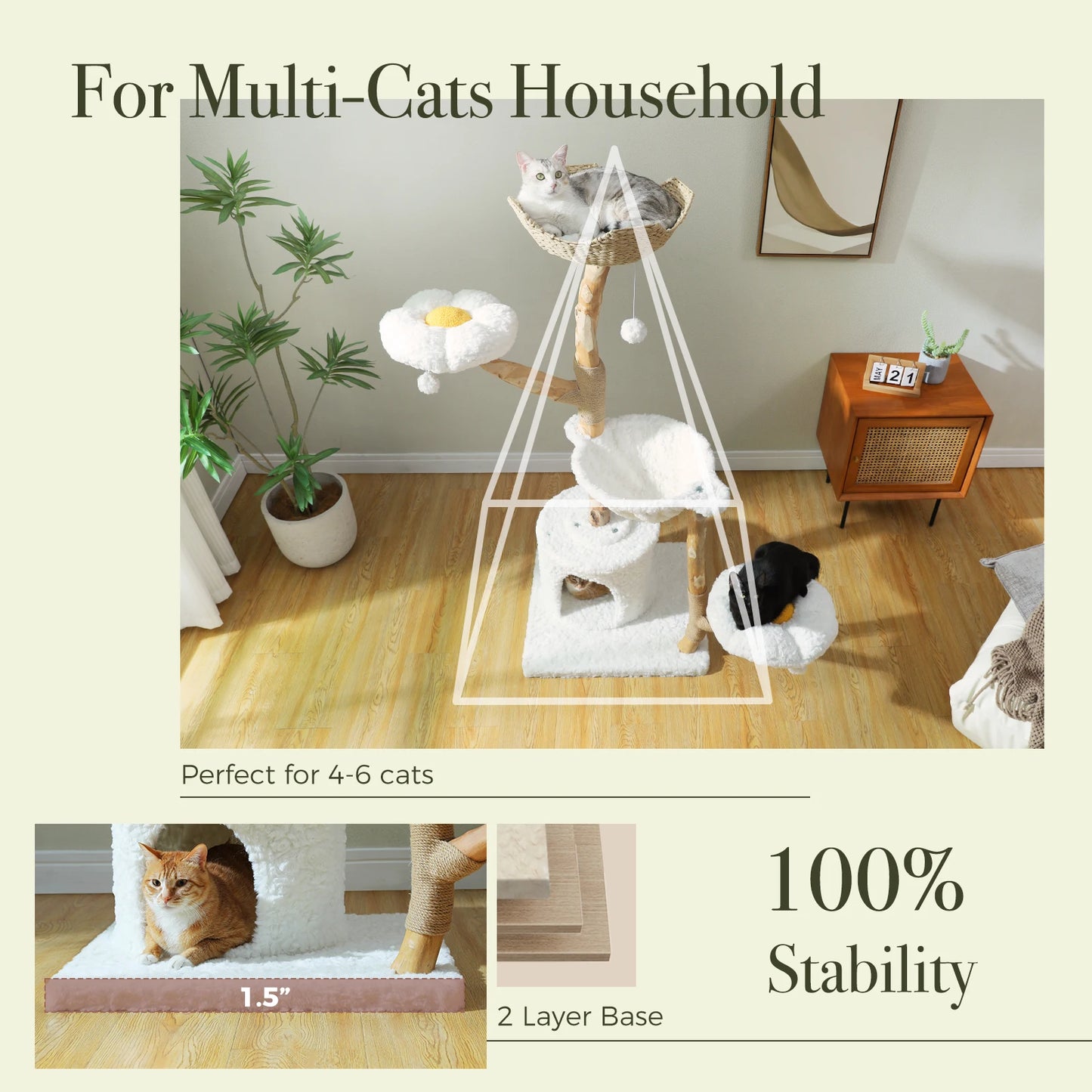PAWZ Road Large Cat Tree Tower with Sisal Scratching Post