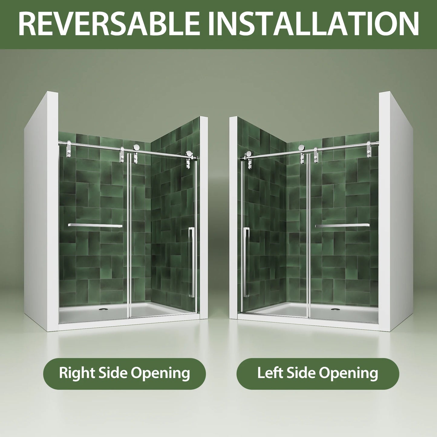Sh.Kl Frameless Sliding Shower Door With 8mm Tempered Glass