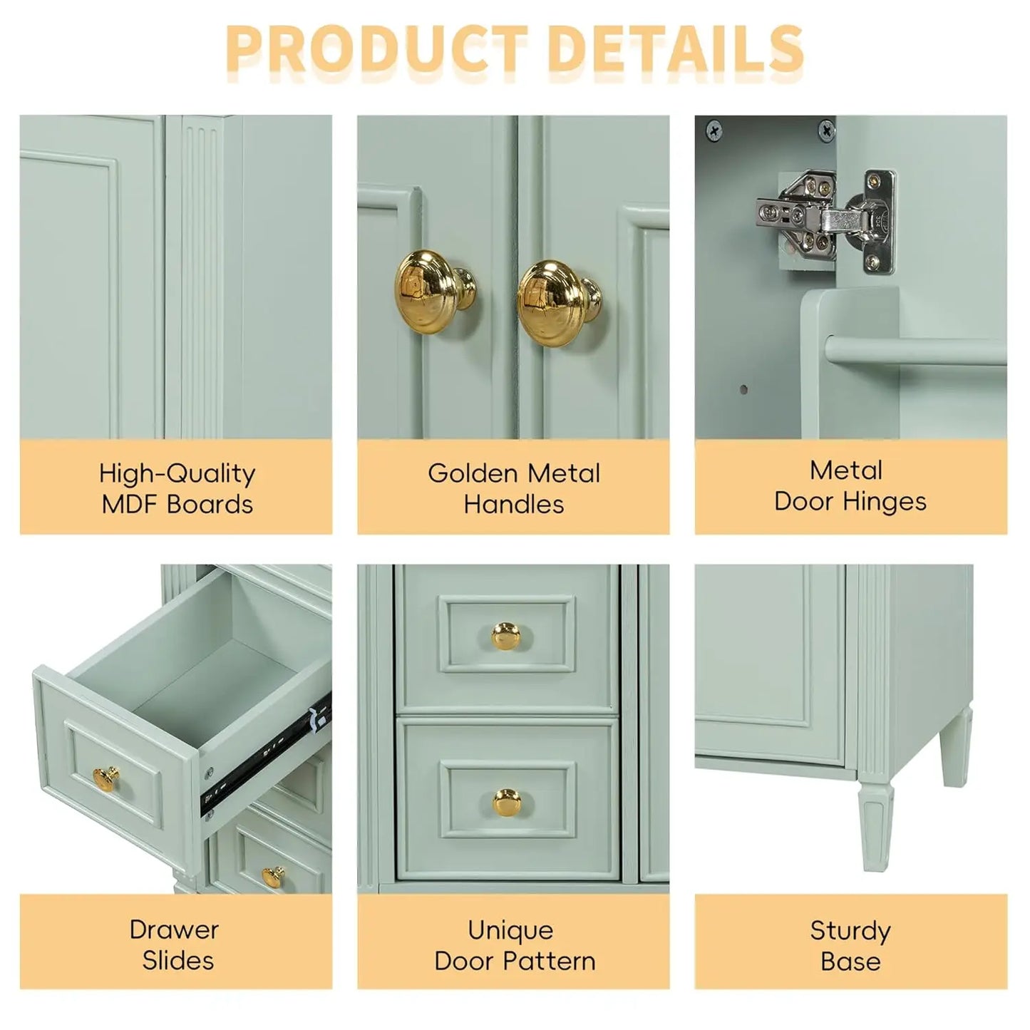 Free Standing Bathroom Vanity With Ceramic Basin And Sink