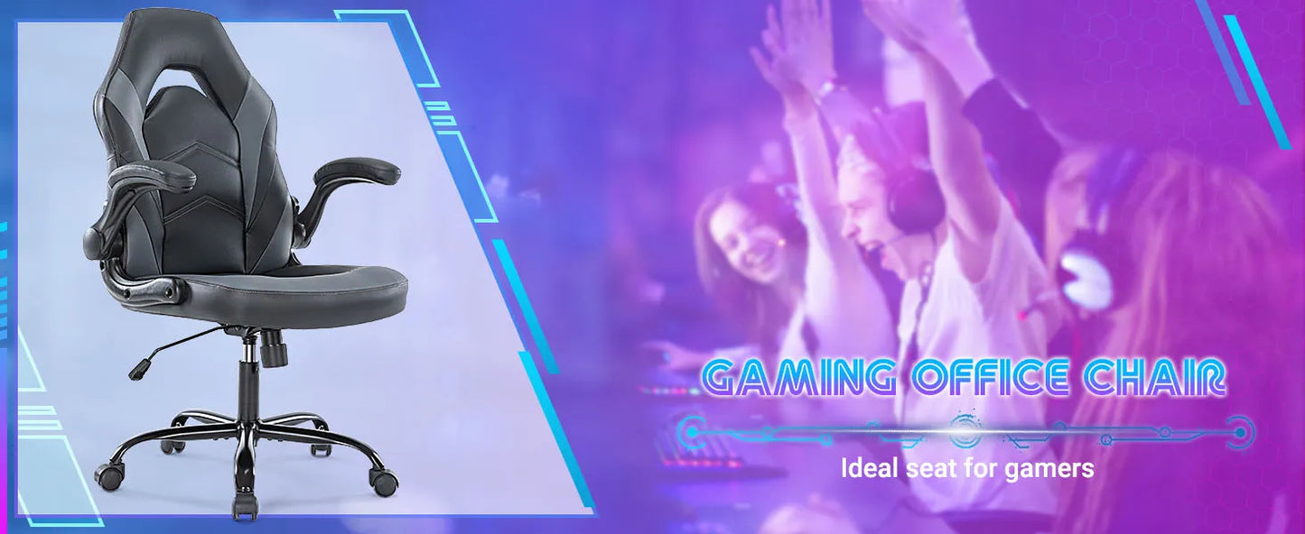 JHK Ergonomic Office Gaming Chair With Adjustable Flip Up Armrests