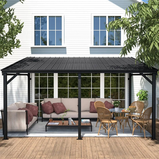 Outdoor Gazebo Pergola With Metal Frame And Waterproof Awnings