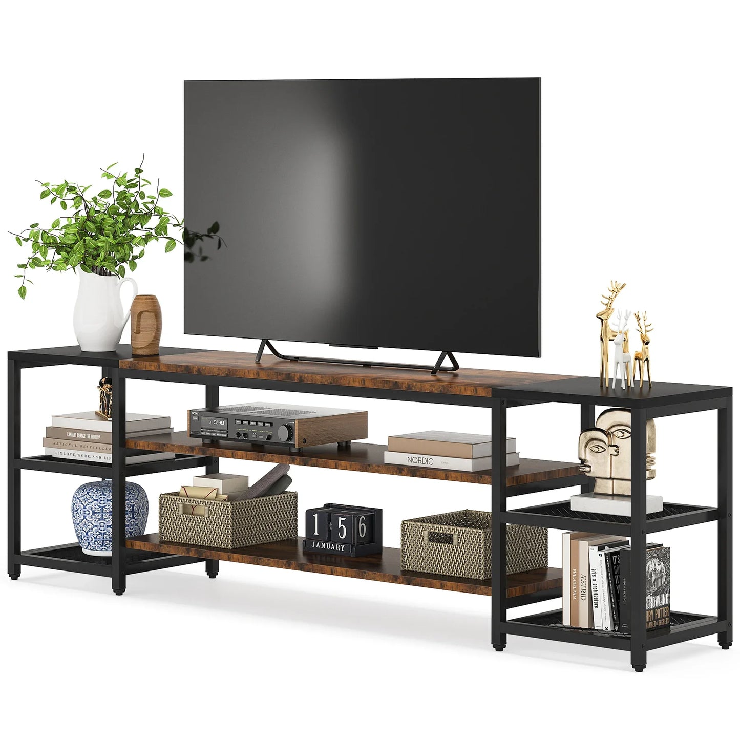 Tribesigns TV Stand Three Tier Entertainment Center Console