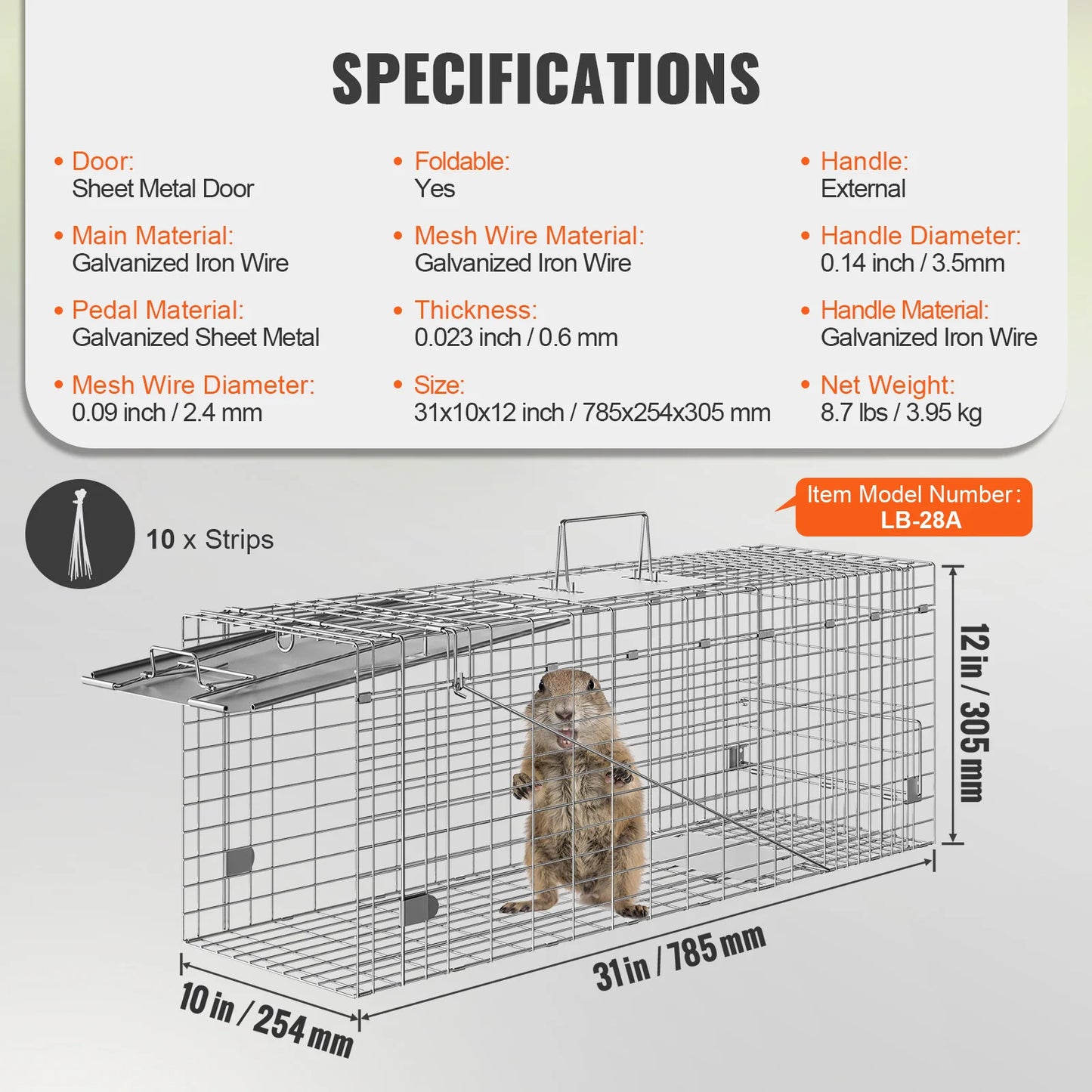 SucceBuy Humane Live Animal Cage Trap For Rodents And Cats