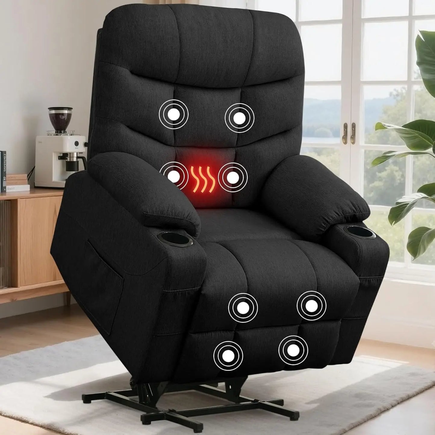 Power Lift Recliner Chair With Massage And Heating For Elderly