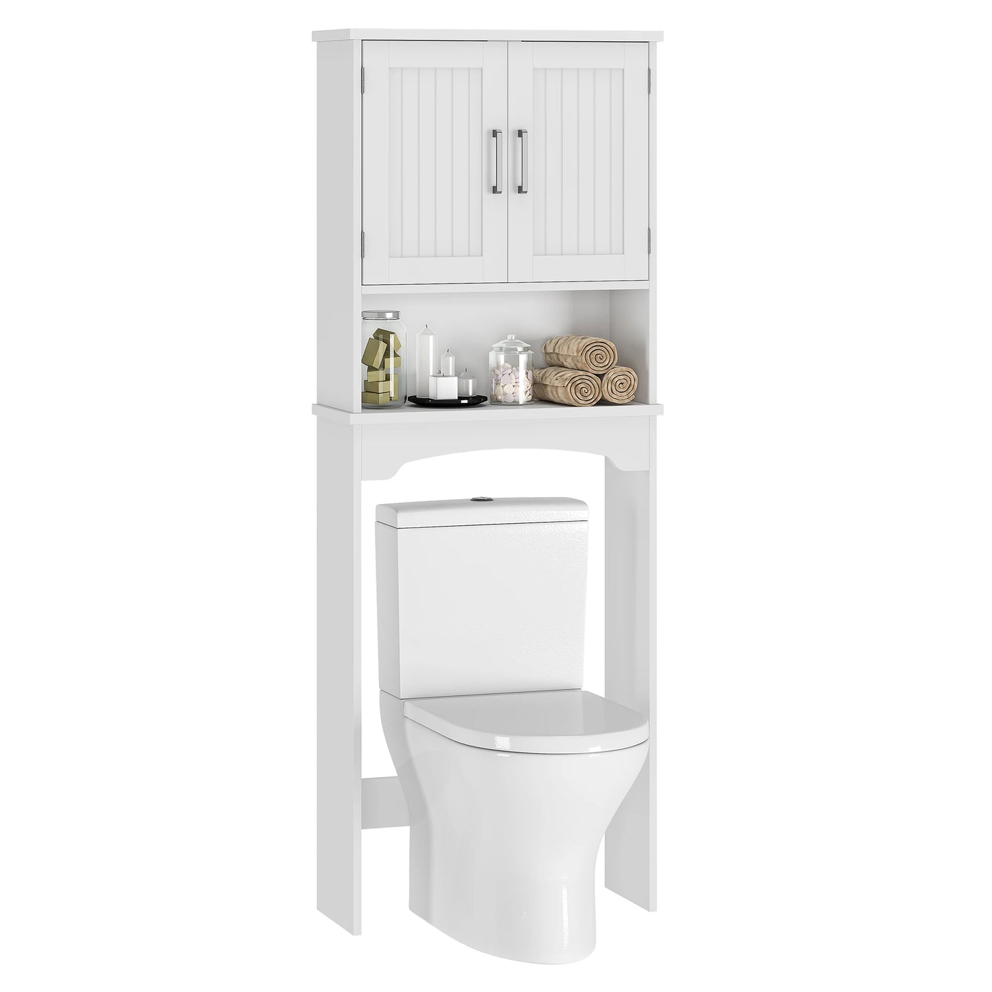 HiMISS Over The Toilet Storage Cabinet With Anti-Tip Open Shelf