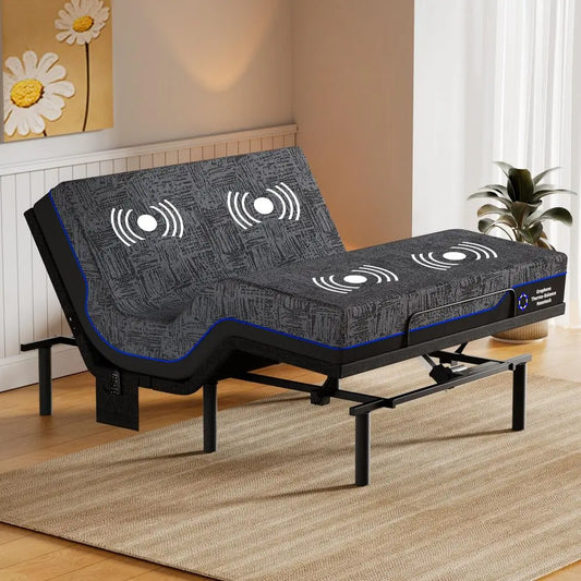 Queen Adjustable Bed Frame and Cooling Gel Memory Foam Mattress