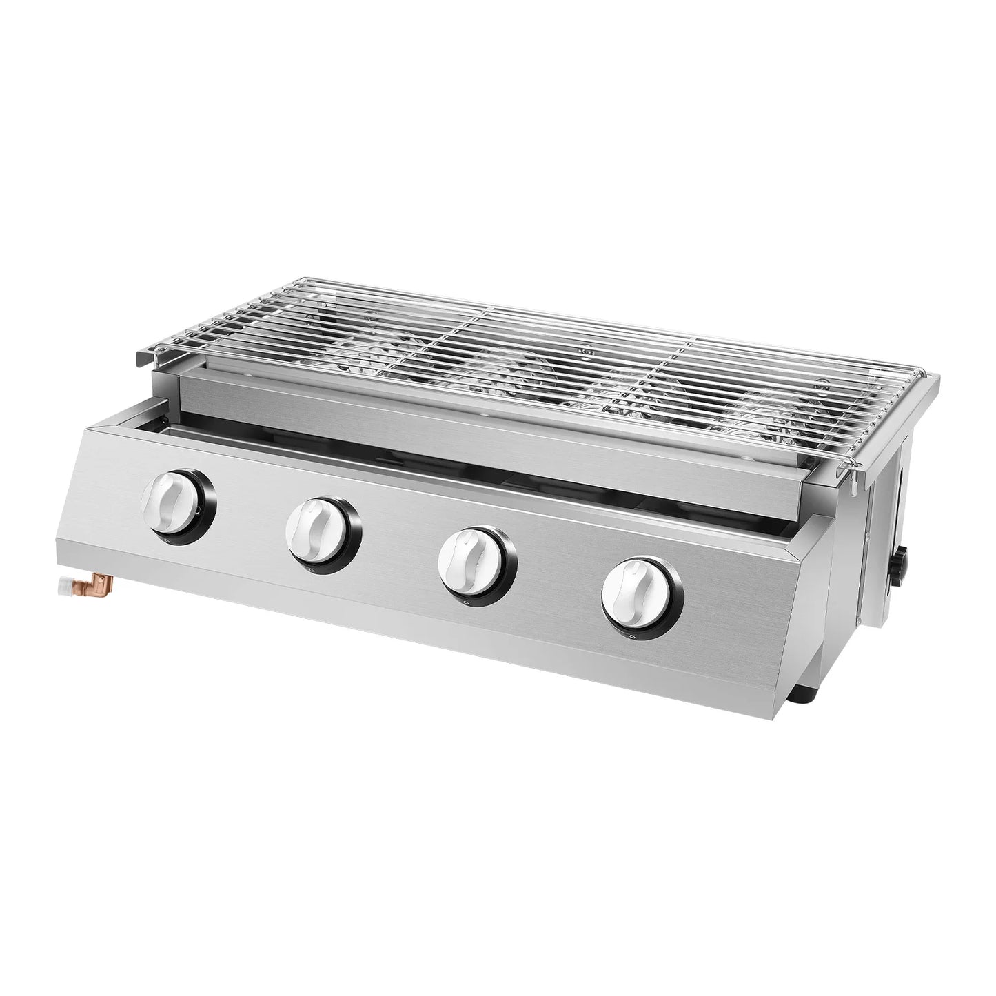 Portable Four Burner Propane Grill Smokeless Removable Outdoor Barbecue