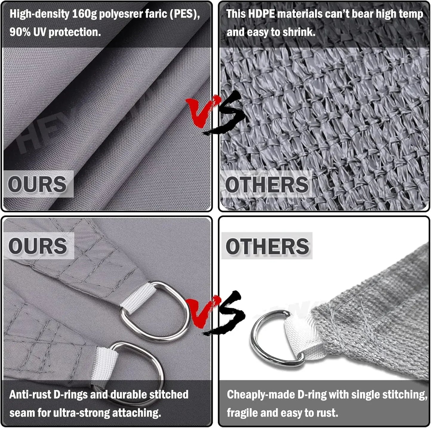 Waterproof Shade Sail For Outdoor Patio And Garden UV Protection